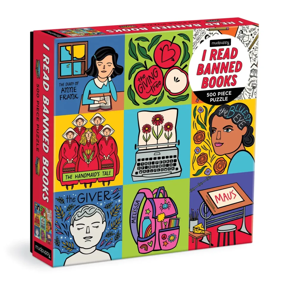 Mudpuppy I Read Banned Books puzzle 500 piese familie