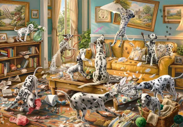 Mosaic Puzzles Who Let the Dogs In? puzzle 50 piese câini