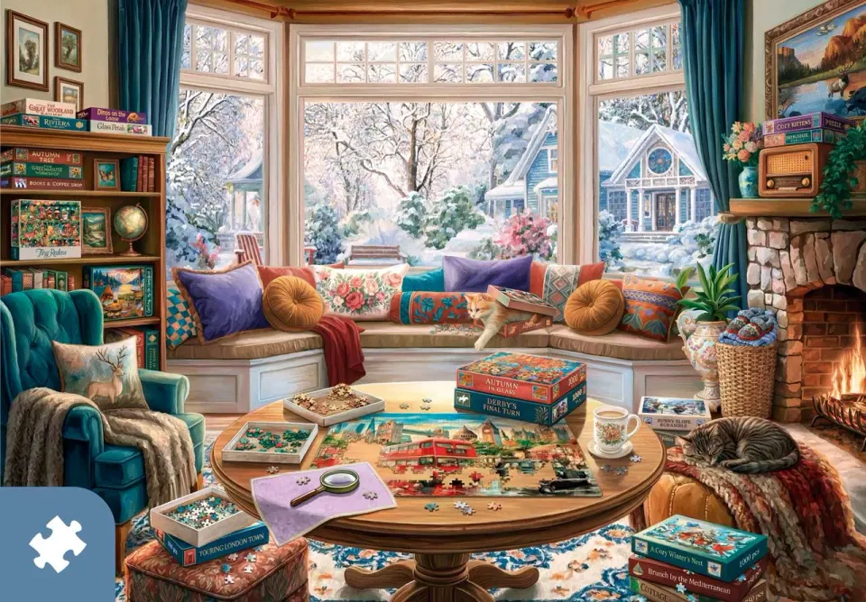 Mosaic Puzzles Cozy Afternoon puzzle carton 1000 piese iarna