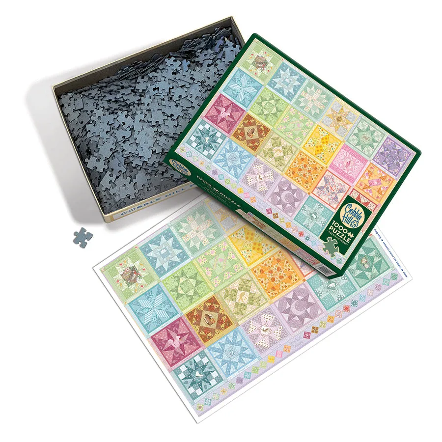 Cobble Hill Star Quilt Seasons puzzle 1000 piese quilt