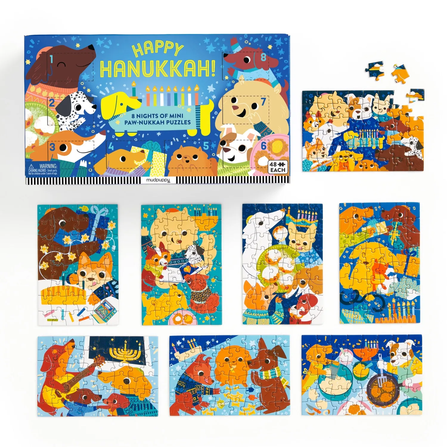 Mudpuppy Happy Hanukkah Countdown puzzle 8x48 piese catei
