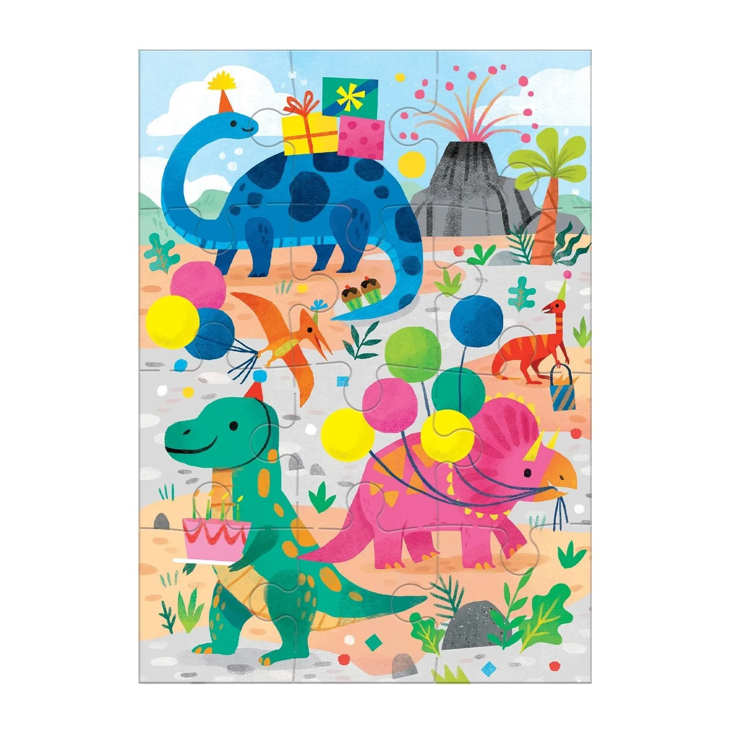 Mudpuppy Dino Party puzzle felicitare 12 piese dinozauri