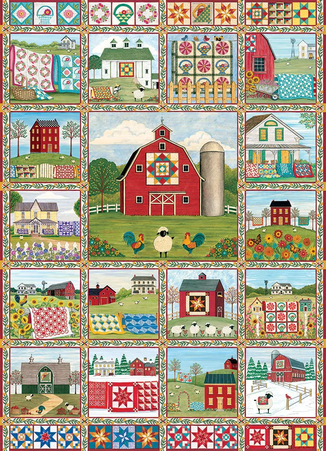 Cobble Hill Quilt Country puzzle 1000 piese fermă