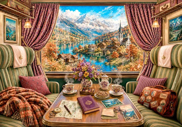 Mosaic Puzzles Grand Alpine Journey puzzle lemn 500 piese munte