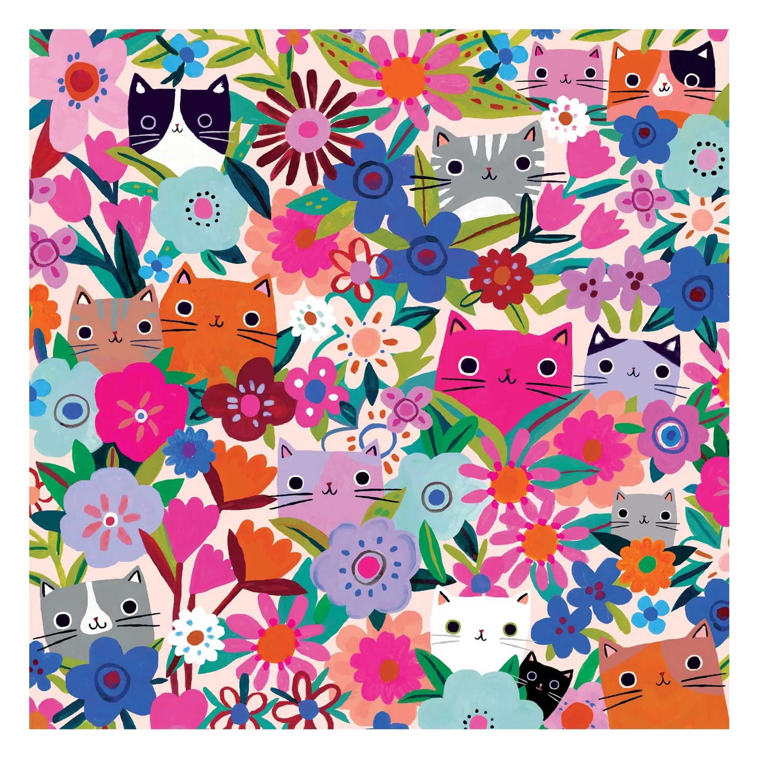 Mudpuppy Blooming Cats puzzle 500 piese familie