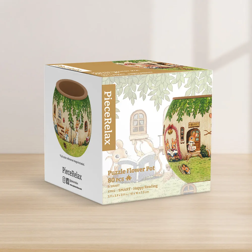 PieceRelax Happy Reading K1102 puzzle 3D ghiveci lemn