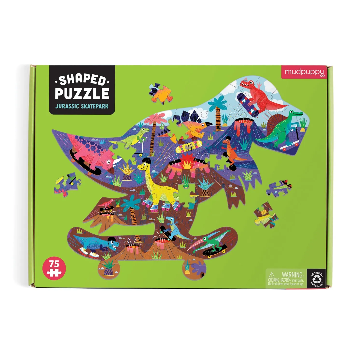 Mudpuppy Jurassic Skatepark puzzle figurat 75 piese 5+
