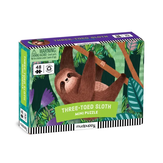 Mudpuppy Three-Toed Sloth puzzle mini 48 piese