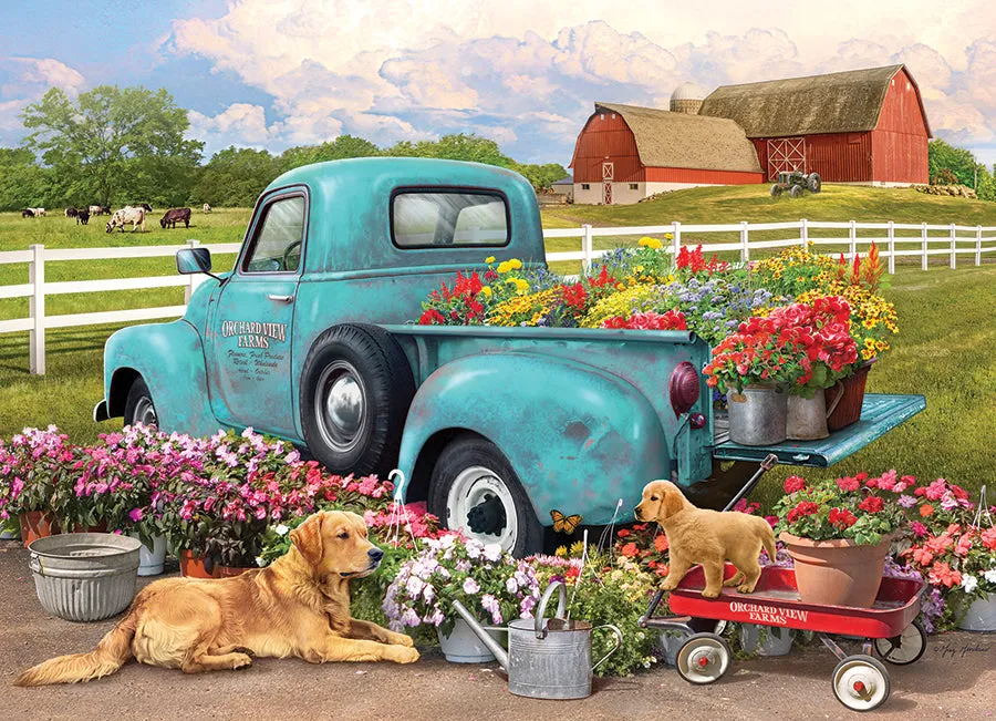 Cobble Hill Flower Truck puzzle 1000 piese flori