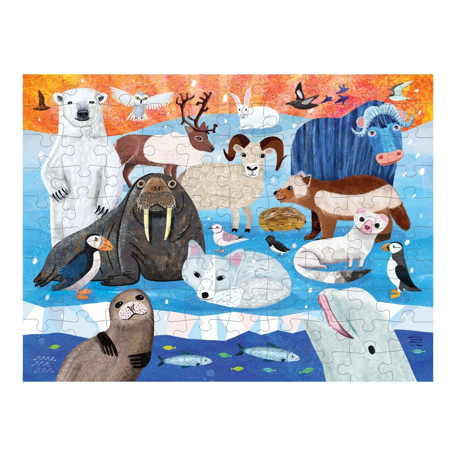 Mudpuppy Arctic Above & Below puzzle 100 piese dublu