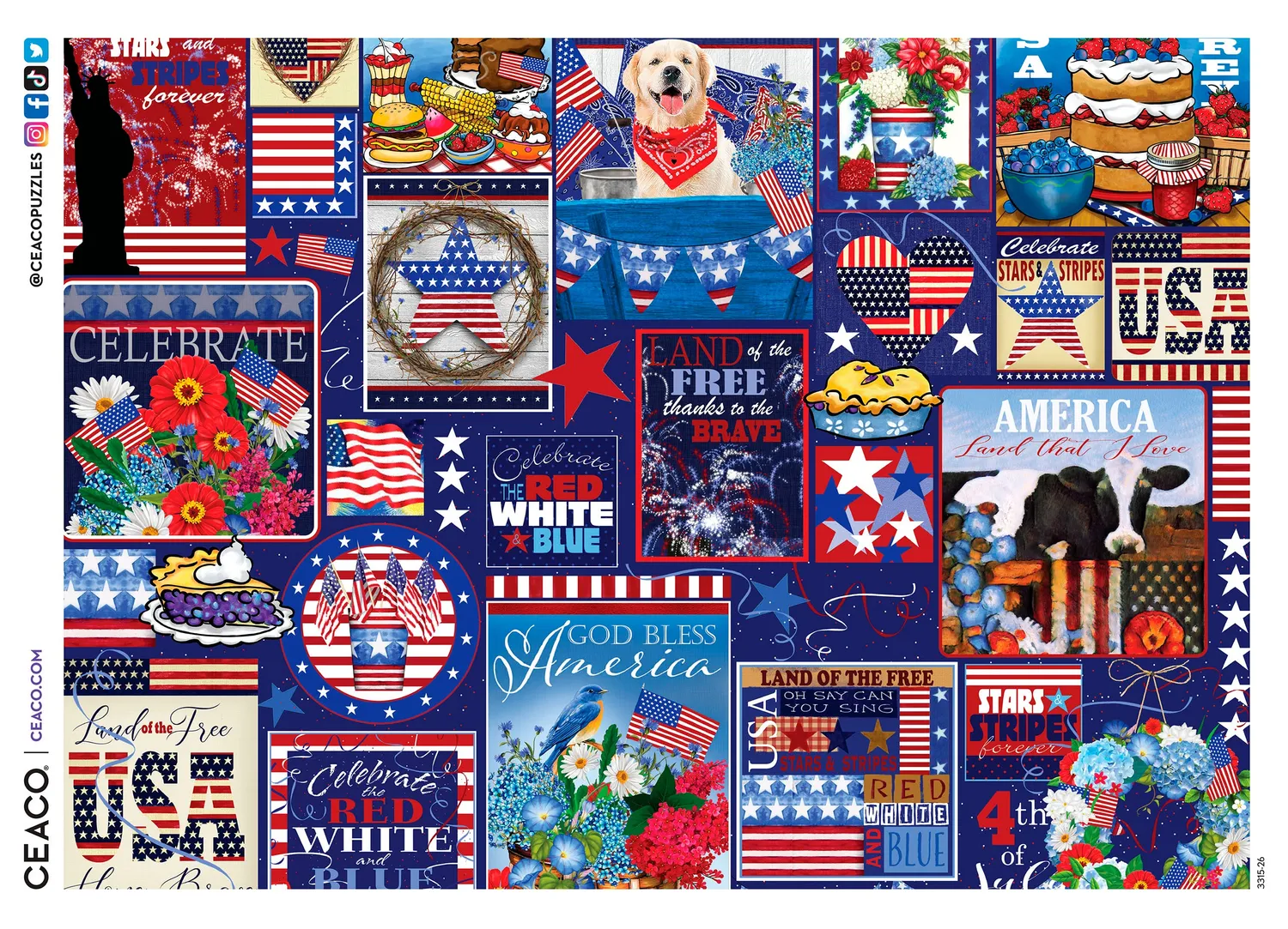 Ceaco Patriotic Collage puzzle 1000 piese americana