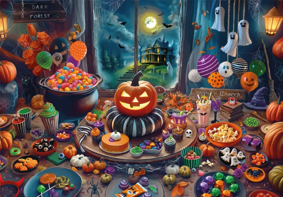 Mosaic Puzzles Midnight Sweet Bites puzzle lemn 250 piese halloween