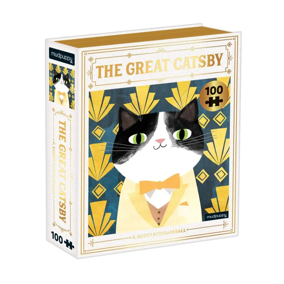 Mudpuppy Bookish Cats Great Catsby puzzle 100 piese