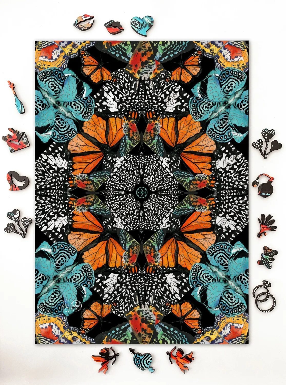 Mosaic Puzzles Monarch Kaleidoscope puzzle lemn 500 piese fluturi