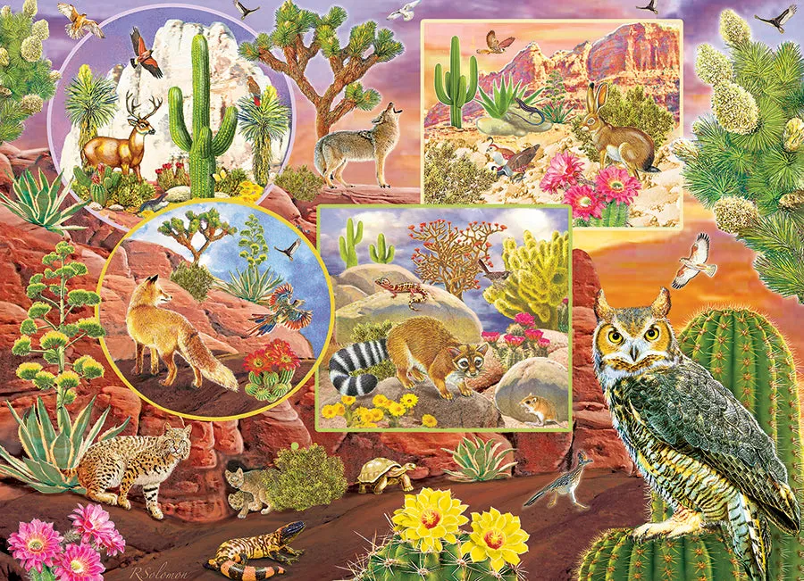 Cobble Hill Desert Magic puzzle 350 piese familie cu animale