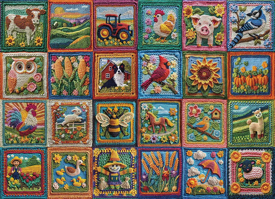 Cobble Hill Country Life Crochet puzzle 1000 piese fermă