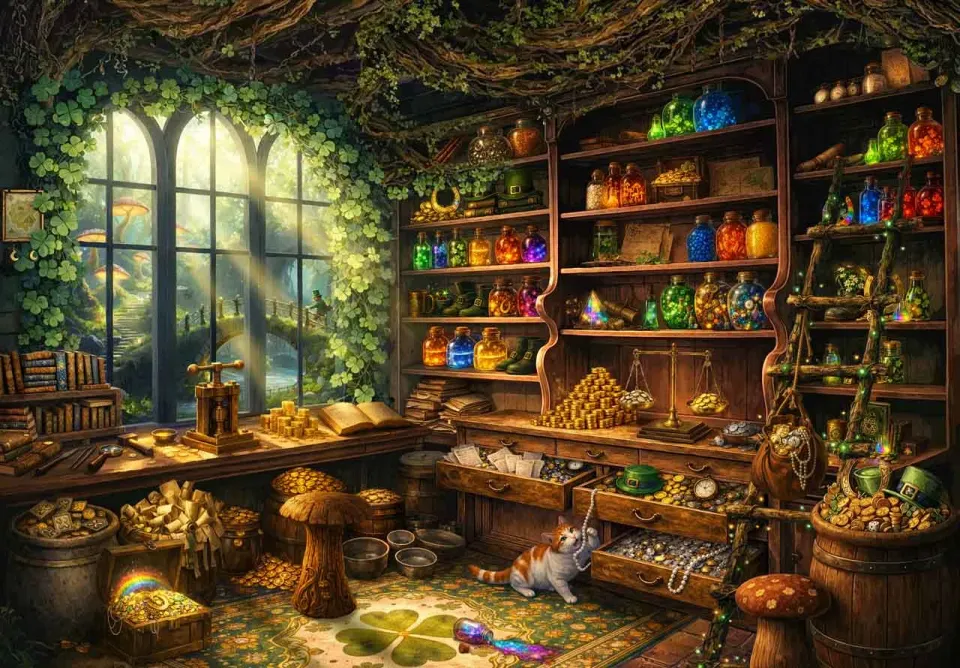 Mosaic Puzzles Charmkeeper Den puzzle lemn 500 piese verde