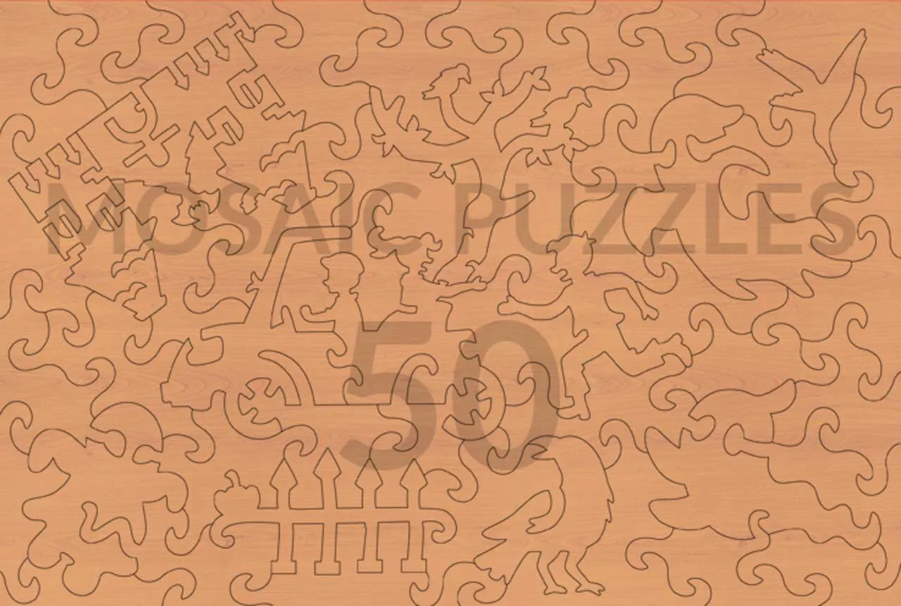 Mosaic Puzzles Escaping Ghost Town puzzle 50 piese Halloween