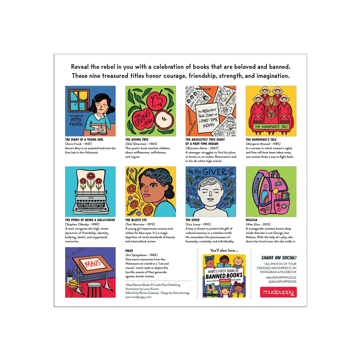 Mudpuppy I Read Banned Books puzzle 500 piese familie