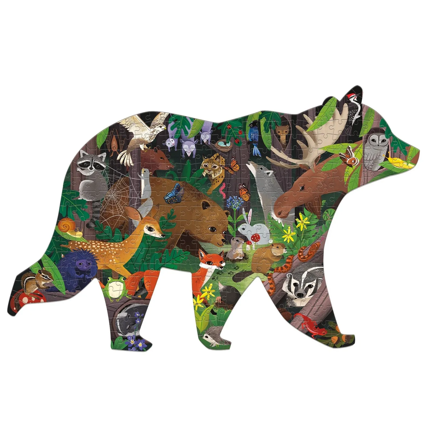 Mudpuppy Woodland Forest puzzle forma urs 300 piese