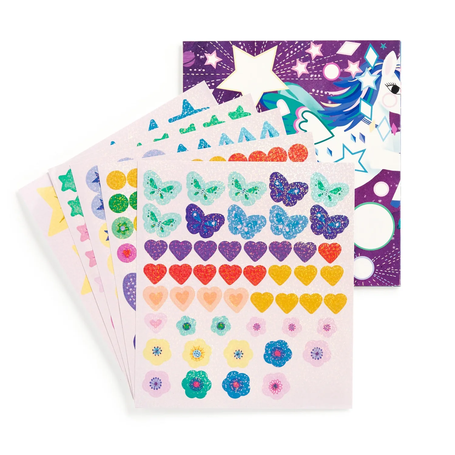 Mudpuppy Unicorn Magic poster cu stickere sclipici