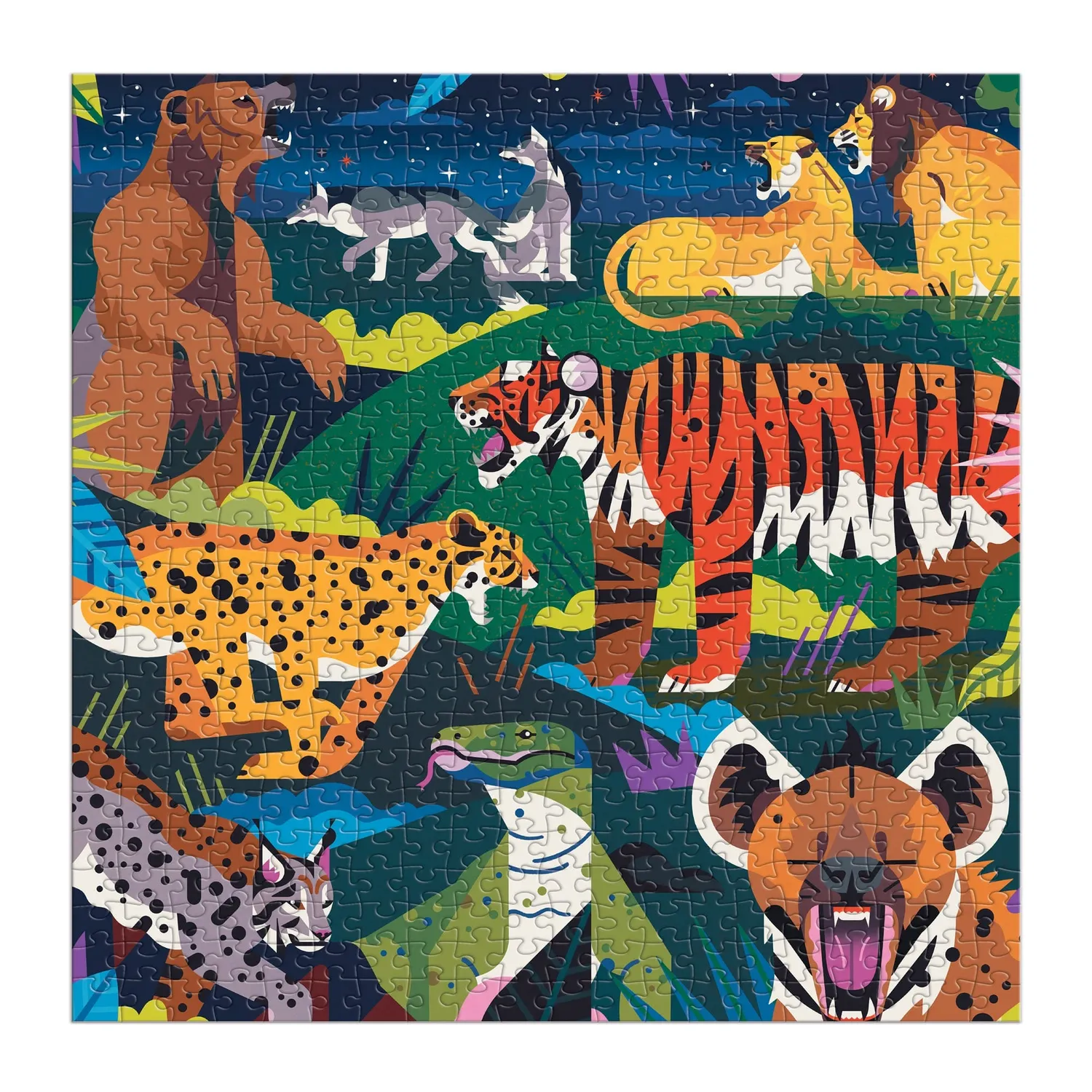 Mudpuppy Predators Illuminated puzzle 500 piese glow