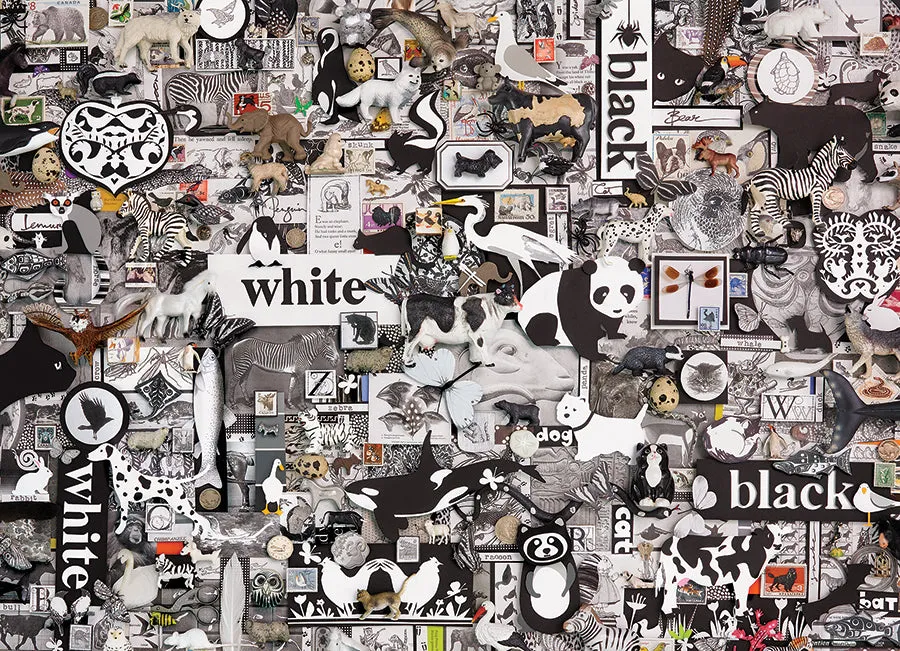 Cobble Hill Black and White Animals puzzle 1000 piese animale