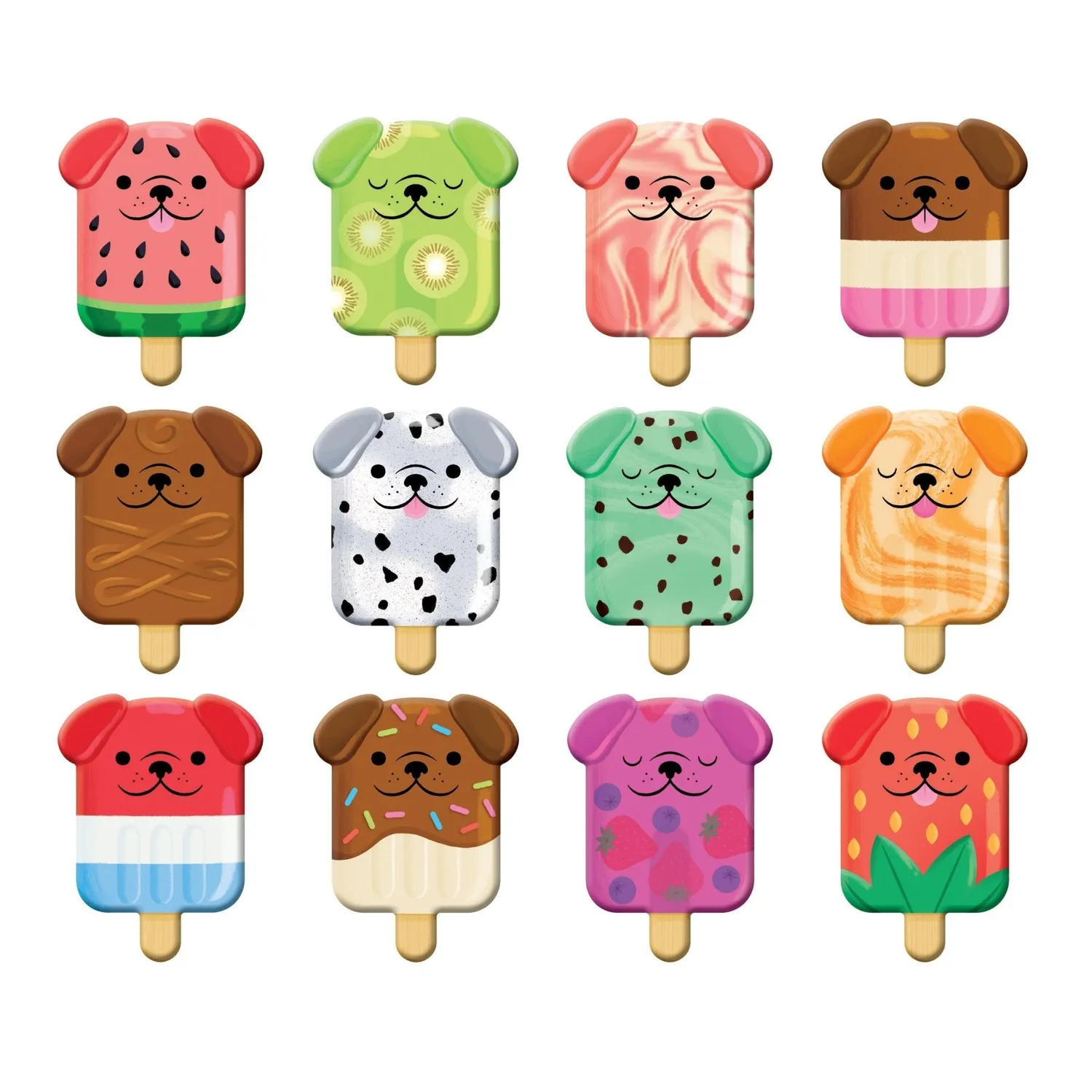 Mudpuppy Pupsicles Shaped Memory Match joc memorie 24 piese