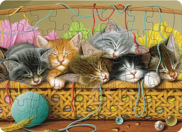 Cobble Hill Kittens in Basket puzzle 35 piese tava copii