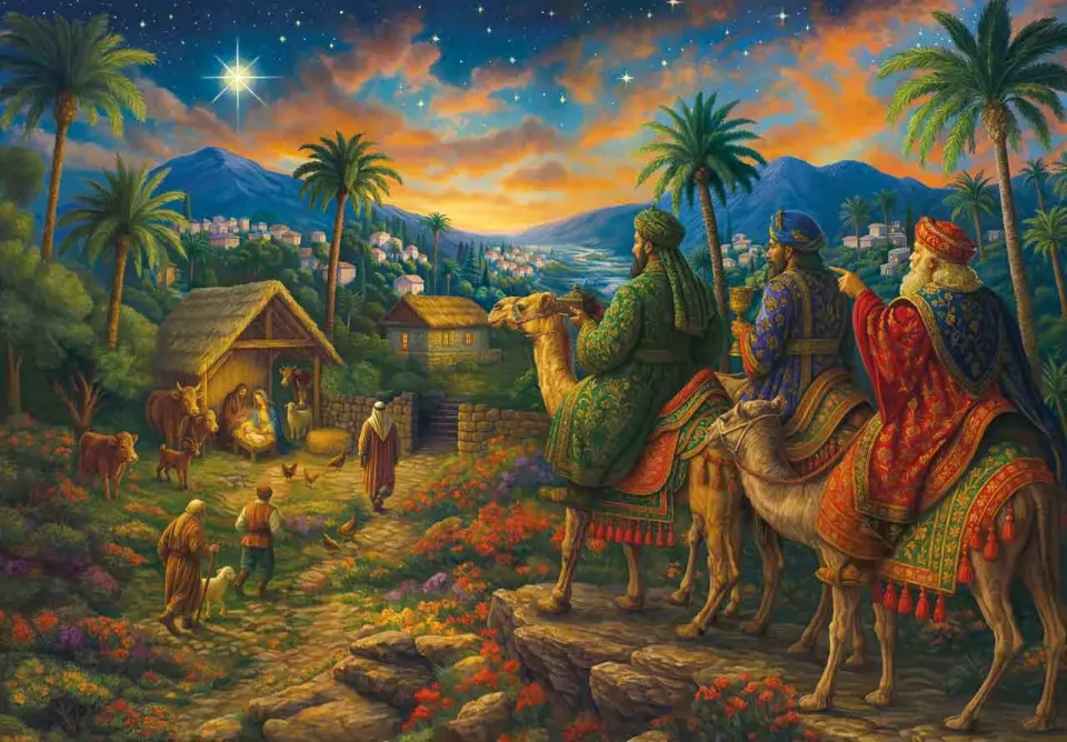 Mosaic Puzzles Journey to Bethlehem puzzle lemn 100 piese naștere
