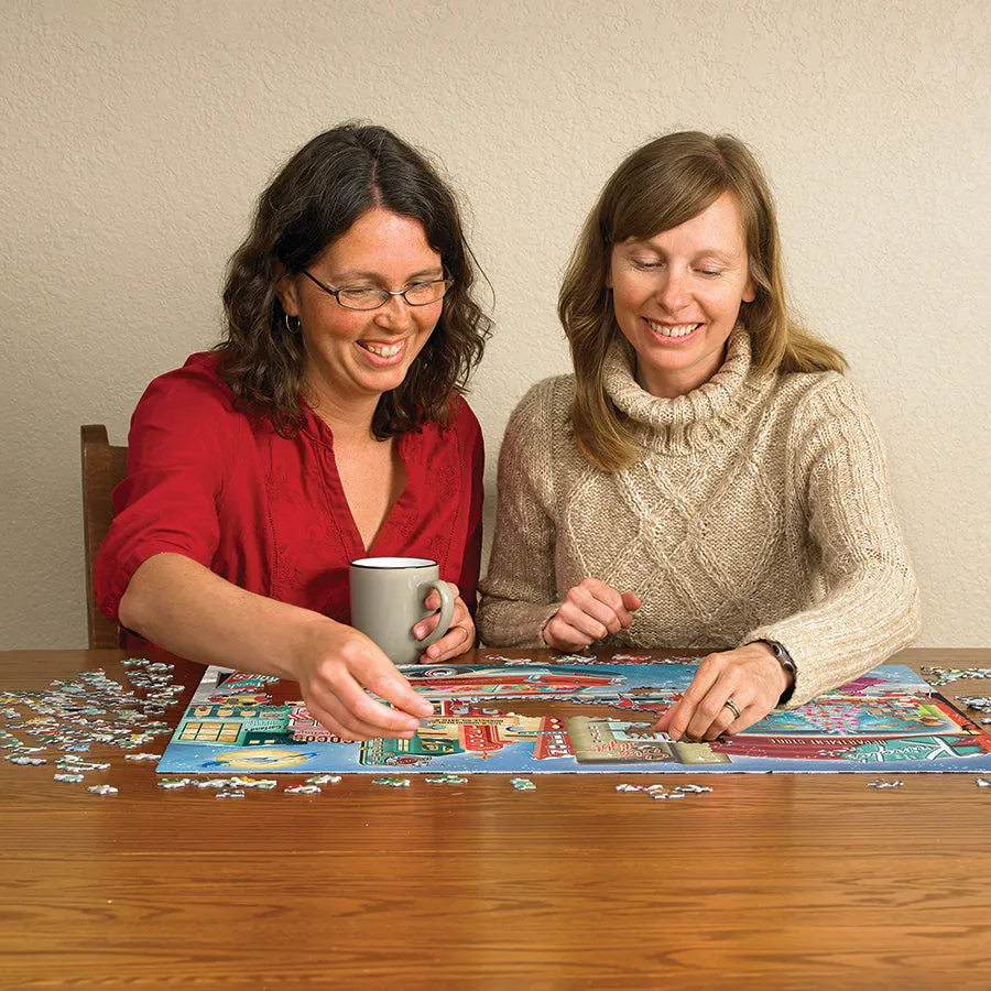Cobble Hill Vintage Main Street puzzle 1000 piese Crăciun