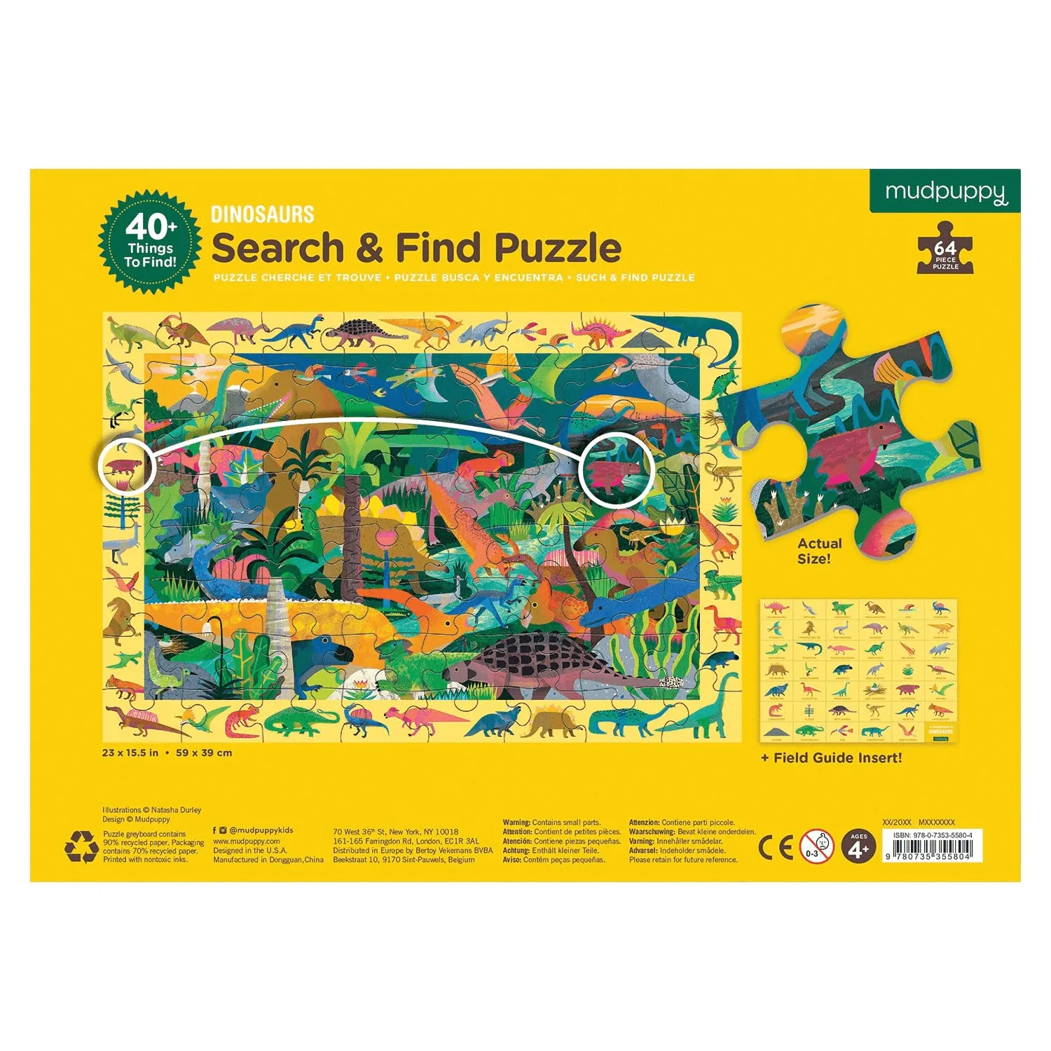 Mudpuppy Dinosaurs Search Find puzzle 64 piese