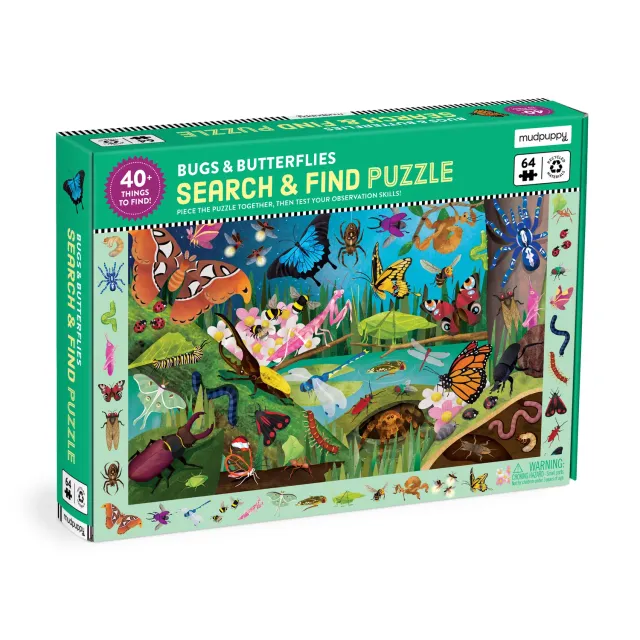 Mudpuppy Bugs & Butterflies puzzle 64 piese search & find