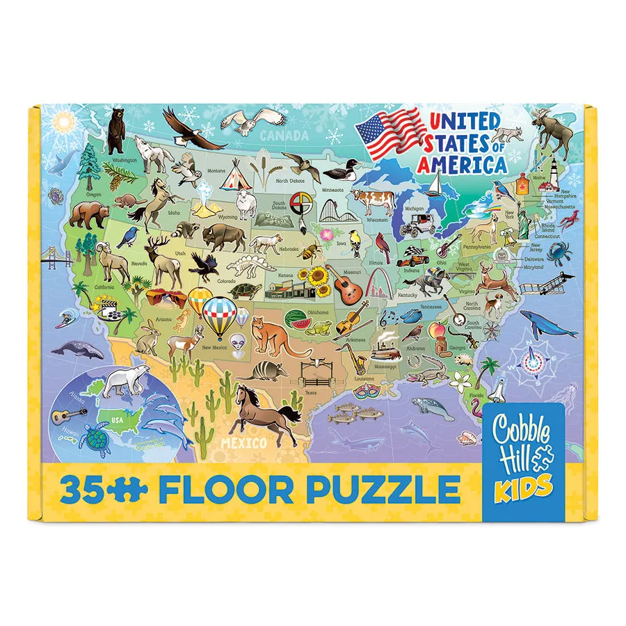 Cobble Hill Map of the USA puzzle podea 35 piese harta