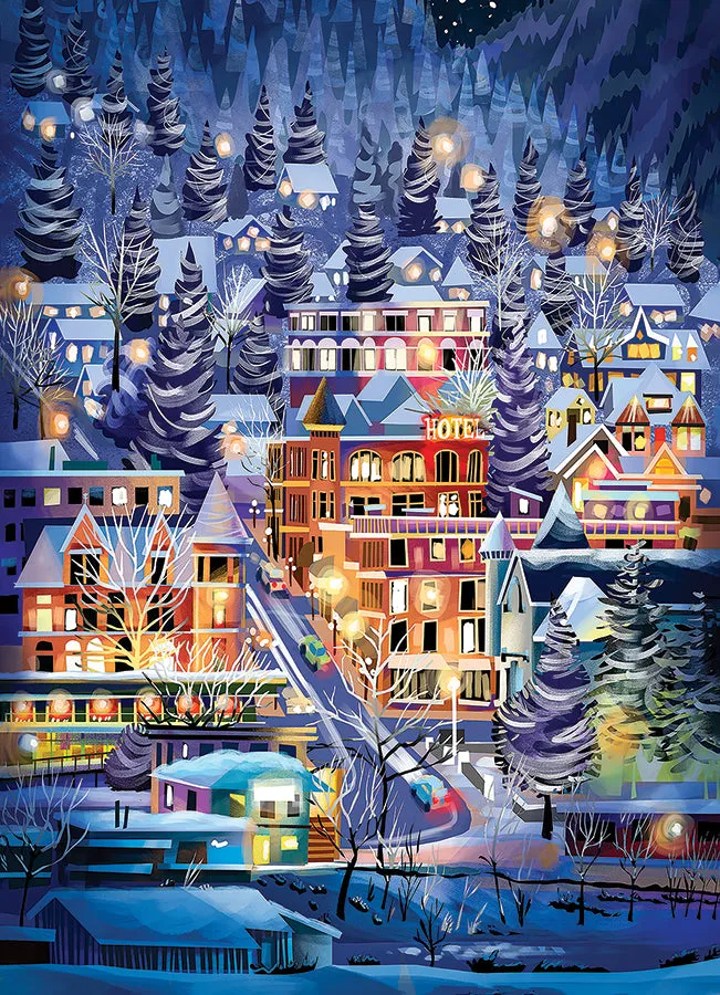 Cobble Hill Ski Town puzzle 500 piese iarna