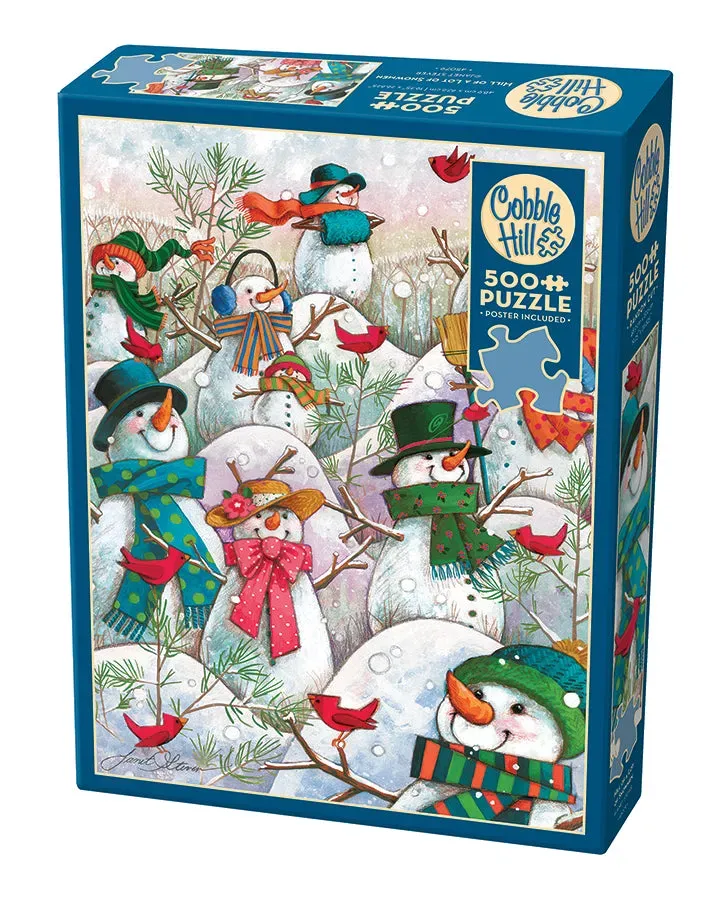 Cobble Hill Hill of a Lot of Snowmen puzzle 500 piese