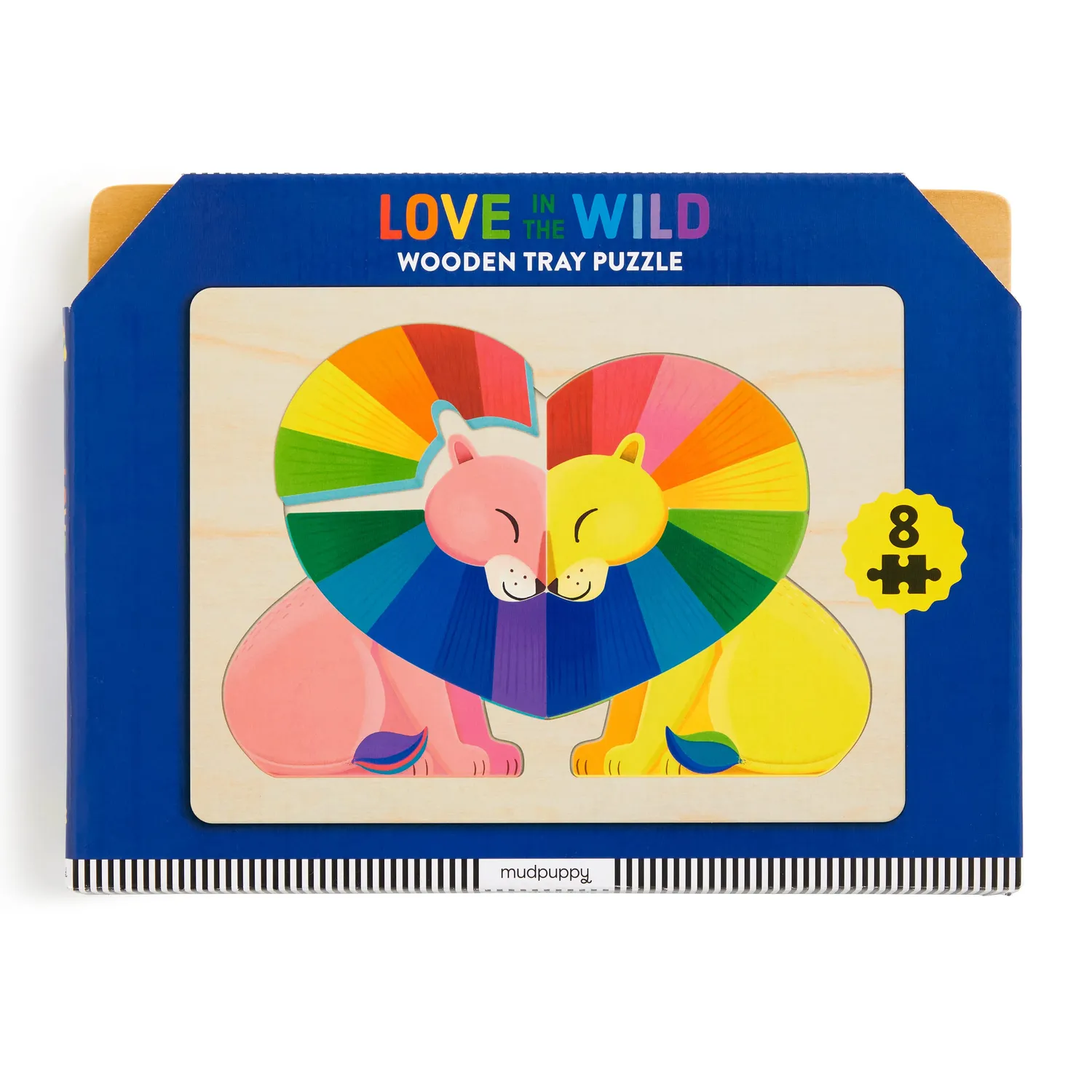 Mudpuppy Love in the Wild puzzle lemn tava 8 piese lei