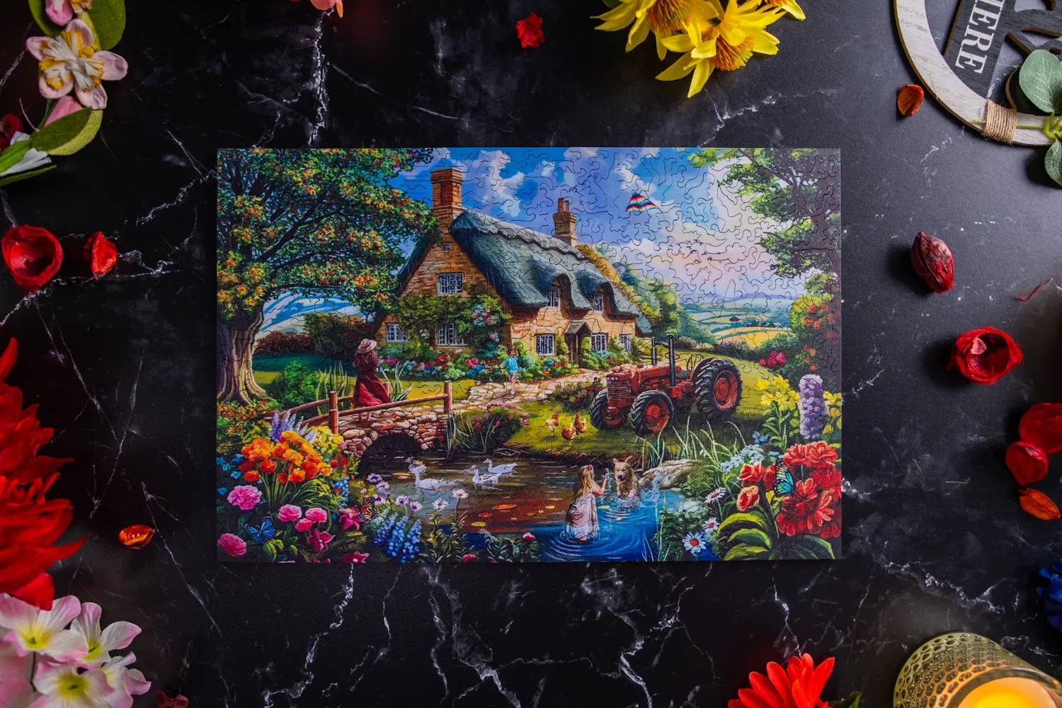 Mosaic Puzzles Joyful Morning tractor puzzle lemn 500 piese