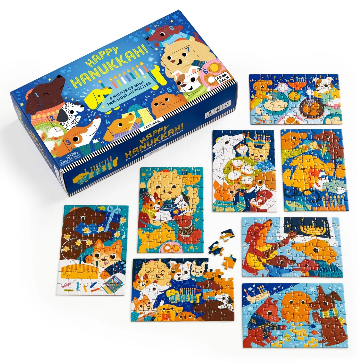 Mudpuppy Happy Hanukkah Countdown puzzle 8x48 piese catei