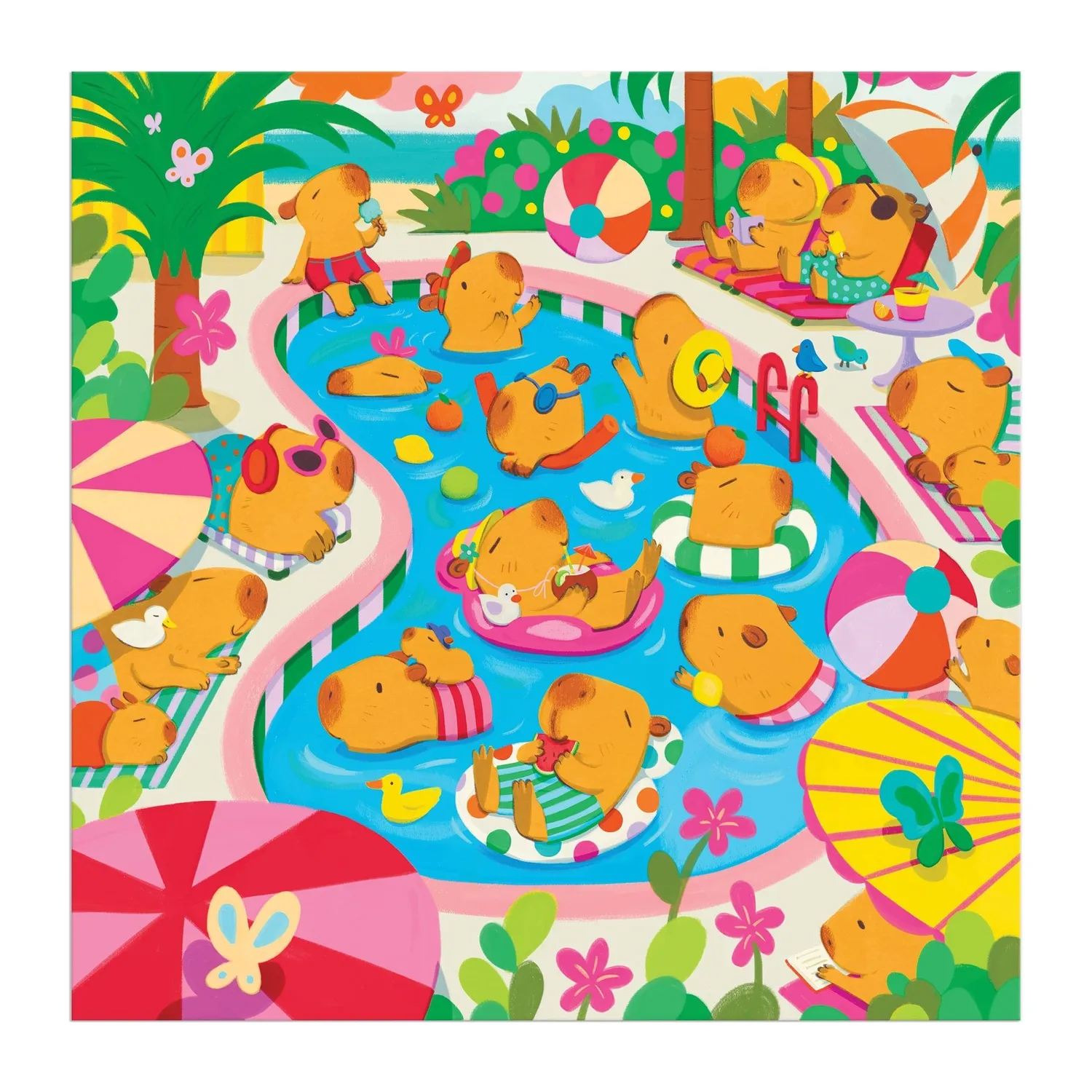 Mudpuppy Capybara Pool Day puzzle 500 piese 51x51 cm