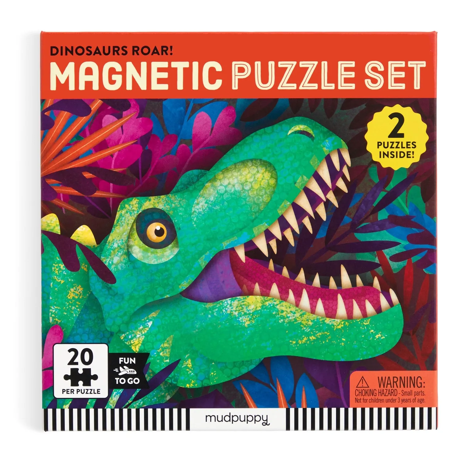 Mudpuppy Dinosaur Roar puzzle magnetic 20 piese