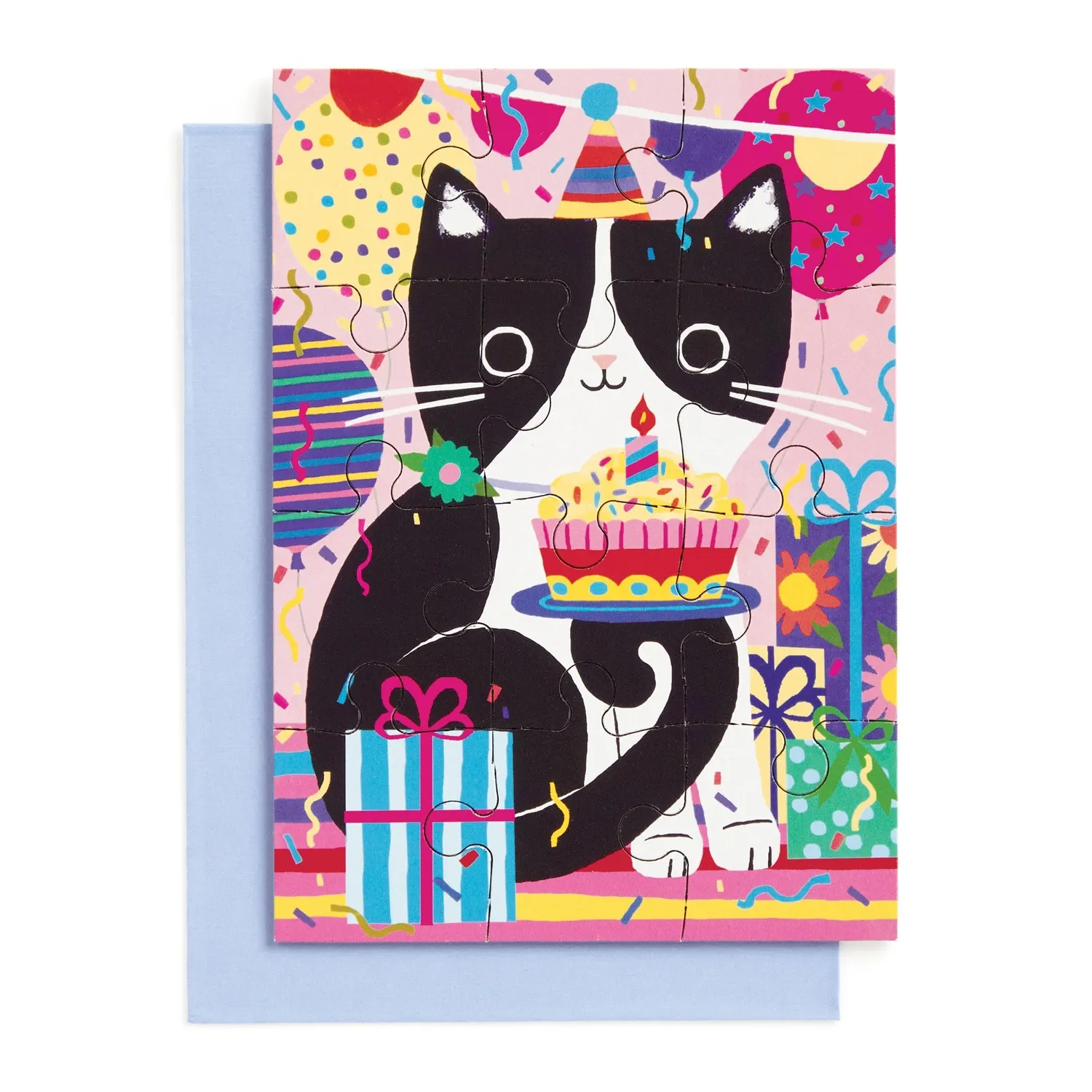 Mudpuppy Purr-fect Cat felicitare puzzle 12 piese