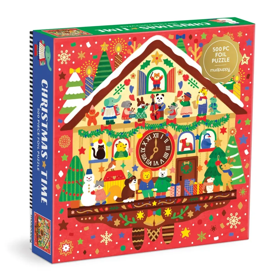 Mudpuppy Christmas Time puzzle 500 piese foil