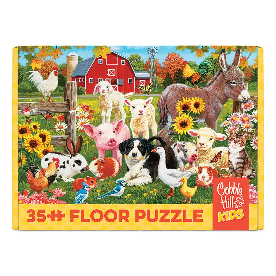 Cobble Hill Farmyard Greetings puzzle podea 35 piese ferma