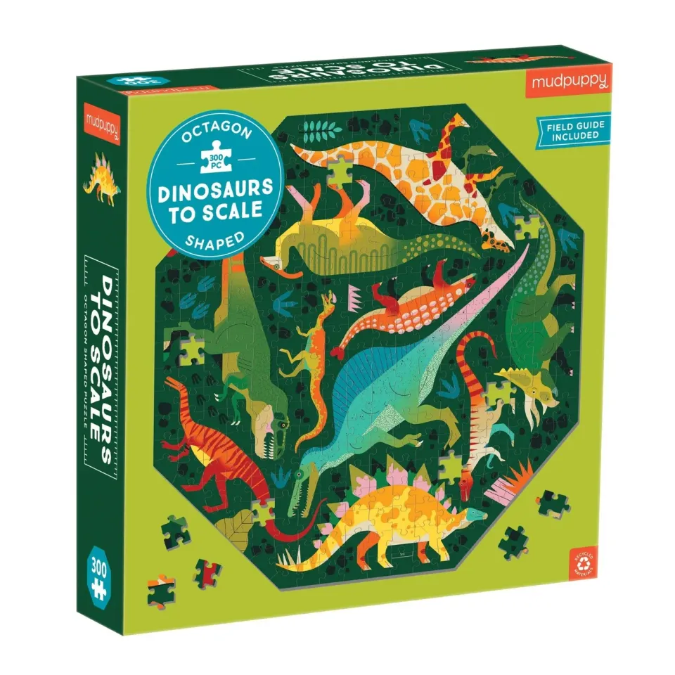 Mudpuppy To Scale Dinosaurs puzzle octogonal 300 piese