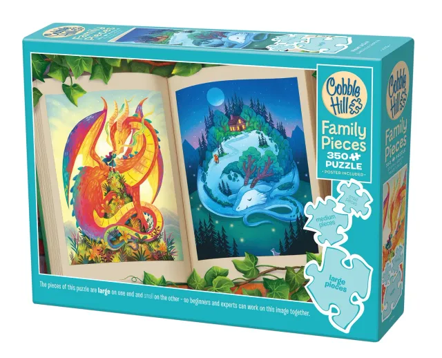 Cobble Hill Family Pieces Night Day puzzle 350 piese dragoni