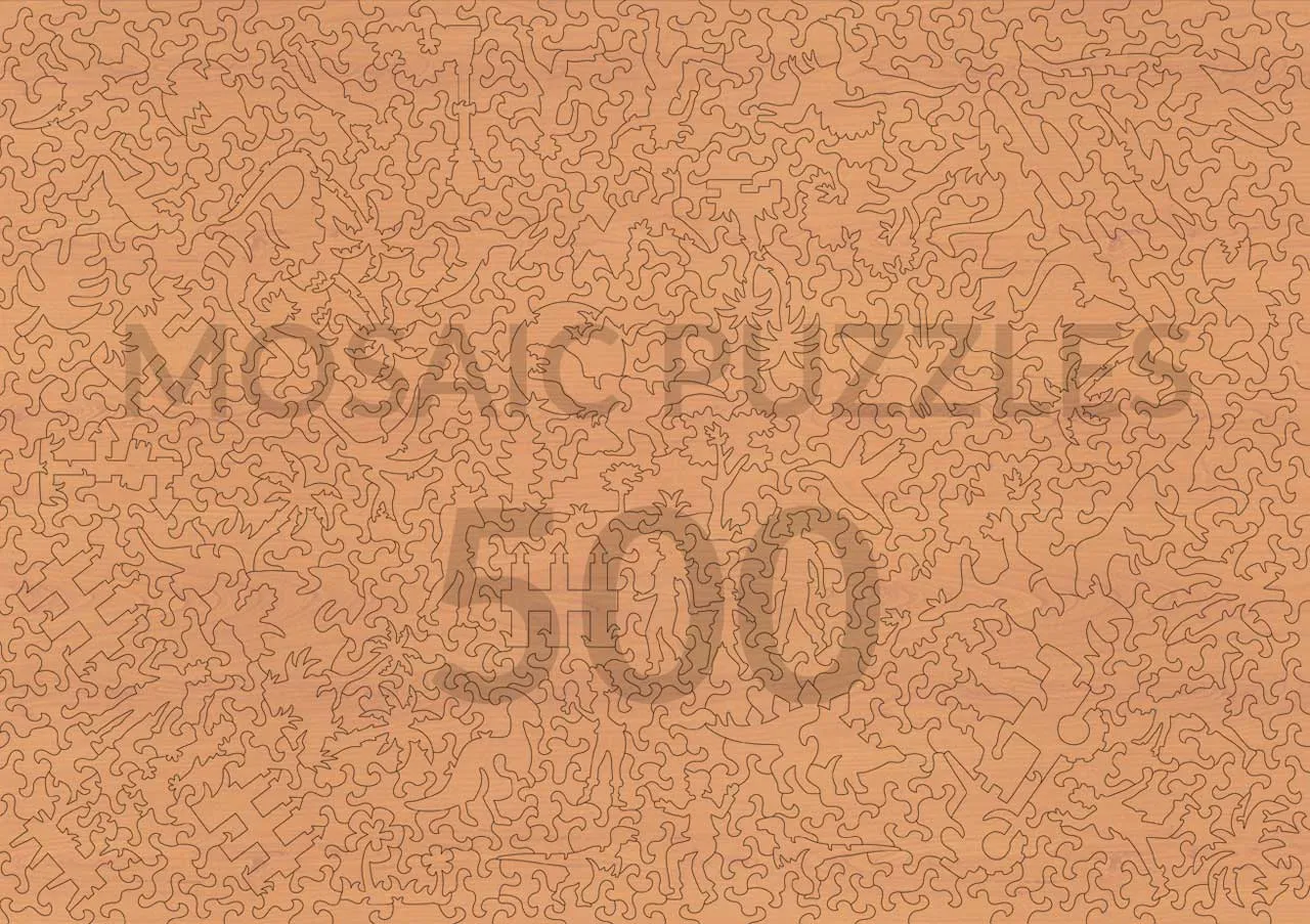 Mosaic Puzzles Dinosaurs by Ceci New York puzzle lemn 500 piese dinozauri
