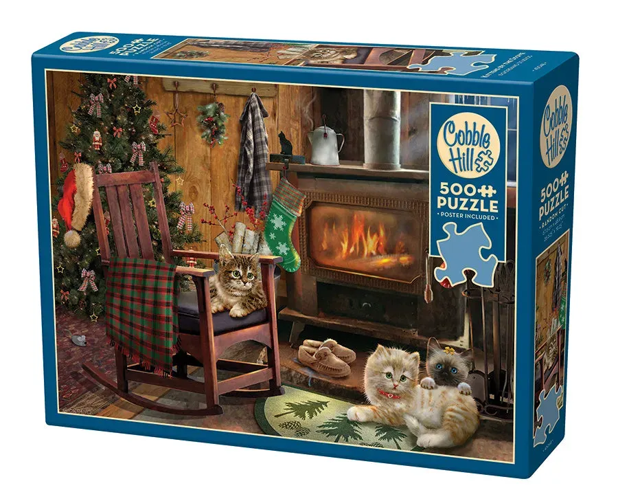 Cobble Hill Kittens by the Stove puzzle 500 piese pisici