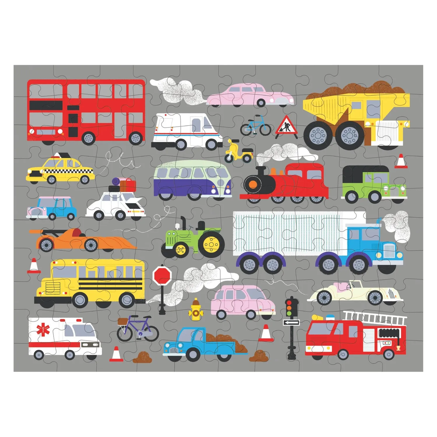 Mudpuppy On the Move puzzle 100 piese fata-verso