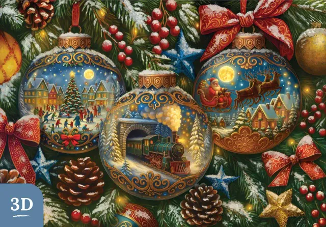 Mosaic Puzzles Jolly Christmas Reflections puzzle 1000 piese 3D